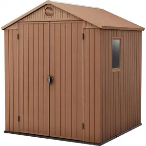Keter DARWIN, Kunststoff-Schuppen, Doppel, A-Rahmendach, Braun, Braun, 3,35 m² günstig