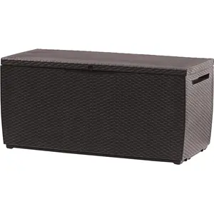 Keter Gartenbox Capri , 305 Liter Stauraum, Aufbewahrungsbox für den Garten, Braun, kompakte Auflagenbox, wasserdicht, perfekt für Sitzauflagen, Gartengeräte oder Spielzeug günstig