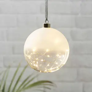 LED-Dekokugel Glow gefrostet/klar Ø 15 cm