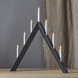Kerzenleuchter Arrow, spitz, 7flammig, schwarz