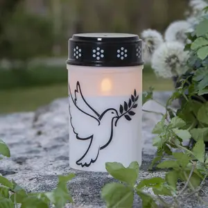 LED-Grablicht Dove, weiß/schwarz Kunststoff 12,5 cm Batterie