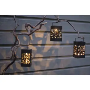Star Trading 481-38, 3 Lampen, LED, Warmweiß, Draußen, Schwarz, Akku