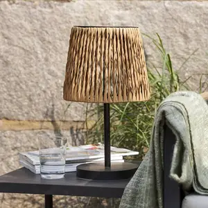 LED-Solar-Tischlampe Cesta 48cm braun/schwarz Plastik/Metall günstig