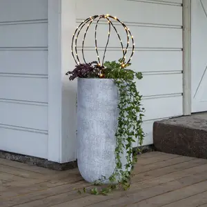 LED-Erdspießleuchte Sphere, Ø 40 cm, schwarz Metall Batterie