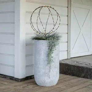 LED-Erdspießleuchte Sphere, Ø 50 cm, schwarz Metall Batterie