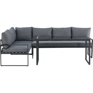 ebuy24 Zingaro Loungeset 1 Ecksofa, 1 Esstisch schwarz. günstig