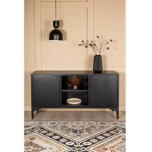 Venture Home TV-Board Piring, TV-Board aus Stahl, Industrial, Breite 120 cm, TV-Möbel, Pulverbeschichtung, Türen, offene Fächer, modern günstig