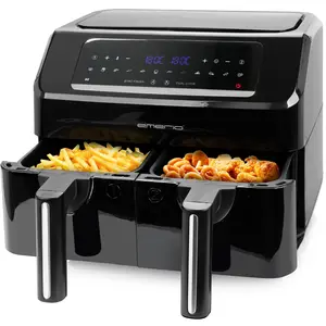 Emerio Doppel-Heißluftfritteuse 2600 W   2×3,6 L Dual-Zone-Funktion   ...