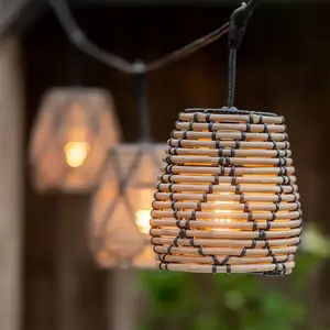 PR Home Außenlichterkette Lollo, Rattanoptik, 5-flammig