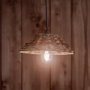 PR Home Außenhängelampe Lisen, braun, Stecker, Ø 27 cm