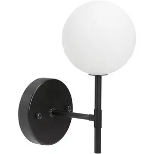 PR Home Wandleuchte Sigma S, schwarz/opal, 1-flg. 25 cm Glas günstig