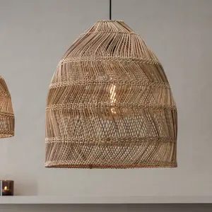 PR Home Außenhängelampe Maja, Rattan, Ø 45 cm, Stecker, IP44