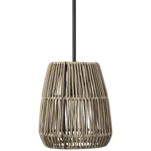 PR Home Außenhängelampe Saigon, grau, Ø 18 cm, Kabel 2,5m