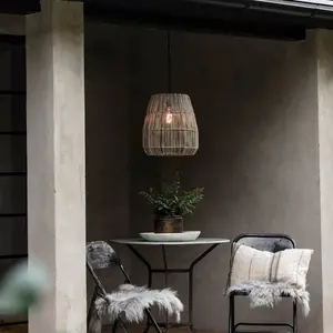 PR Home Außenhängelampe Saigon, grau, Ø 38 cm, Kabel 2,5m