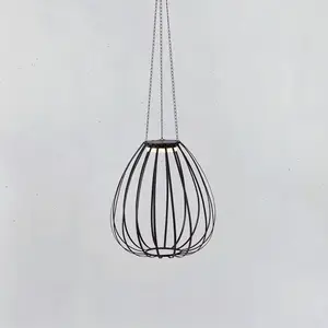 LED-Solar-Pendelleuchte Ovia, Ø 42 cm, schwarz, IP44, dim.