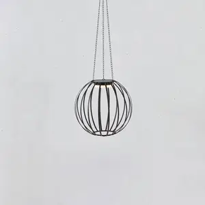 LED-Solar-Pendelleuchte Kivo, Ø 37 cm, schwarz, IP44, dim.