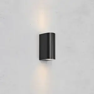 LED-Außenwandleuchte Alor, schwarz, 2-flg., IP65, dimmbar