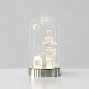 LED-Dekoleuchte Isla, chrom/klar, Nussknacker, Höhe 20 cm