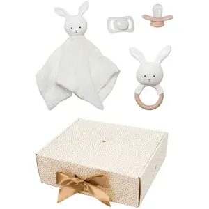 Jabadabado Baby-geschenk: Schmusetuch Hase Und Rassel