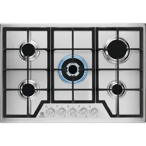 Electrolux KGS7536SX, Schwarz, Edelstahl, Integriert, 75 cm, Gaskochfe...