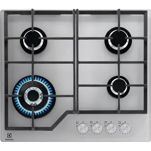 Electrolux Serie 300 KGG64362S, Edelstahl, Integriert, 60 cm, Gaskochf...