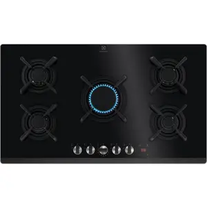 Electrolux KGG953753K, Schwarz, Integriert, 90 cm, Gaskochfeld, Glas, ...