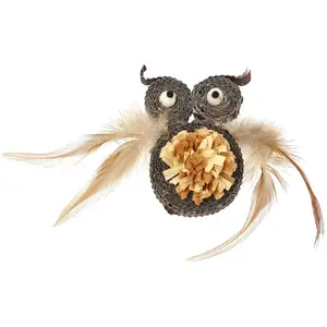 Katzenspielzeug Dogman Natural Owl cardboard Braun 7x9x1,5 cm günstig