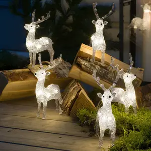 LED-Leuchtfiguren Rentier für außen, 5er-Set