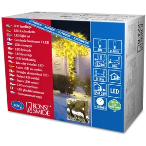 Konstsmide 3610-000 Lichterkette außen innen IP44 40 LED gelb Partyket...