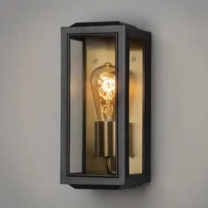 Außenwandlampe Carpi, schwarz, Breite 12,5cm