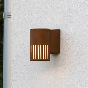Außenwandlampe Pistoia, rostfarben, Höhe 17 cm, Metall, IP54