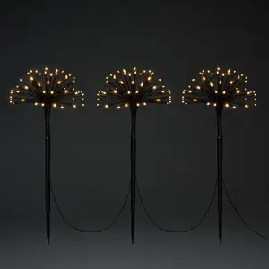 LED-Dekoleuchte drei Pusteblumen mit Erdspieß IP44