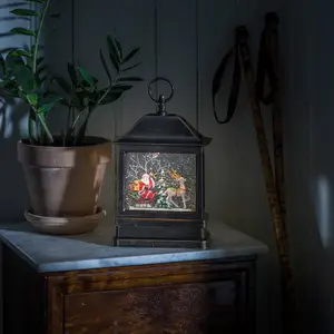 LED-Wasserlaterne Weihnachtsmann im Schlitten