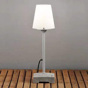 Terrassenleuchte Lucca, grau, Höhe 59 cm, Metall, IP44