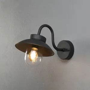 Außenwandleuchte Vega Mini, Breite 22 cm, schwarz