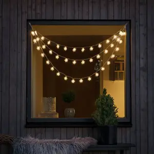 LED-Lichtervorhang, 44 warmweiß strahlende Flocke