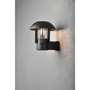 Konstsmide Heimdal Wandleuchte schwarz lackiertes Aluminium, klares Gl...
