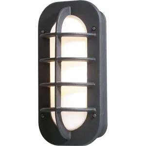 Konstsmide Loke Wandleuchte schwarz lackiertes Aluminium, opales Acryl...