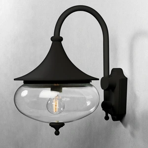 Konstsmide Libra Wandleuchte schwarz lackiertes Aluminium, klares Glas...