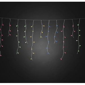 Konstsmide LED-Lichtervorhang Eisregen, Globes bunt, 200-flg.