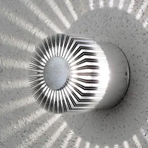 LED-Außenwandlampe Monza Strahlen rund silber 9cm
