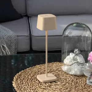 LED-Akku-Tischleuchte Capri, Höhe 25 cm, sandfarben, IP54