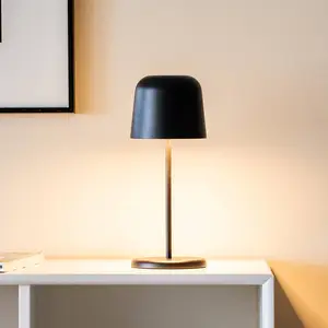 LED-Akku-Tischleuchte Biot, schwarz, Höhe 30 cm, IP54, USB