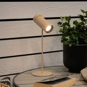 LED-Akku-Tischleuchte Multi, sandfarben, Höhe 30 cm, IP54
