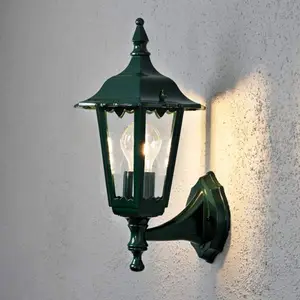 Außenwandleuchte Firenze, grün, Fassung oben, 36 cm