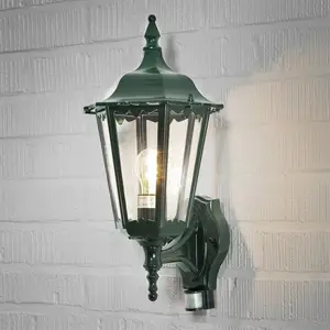 Außenwandlampe Firenze m. Sensor, stehend, grün