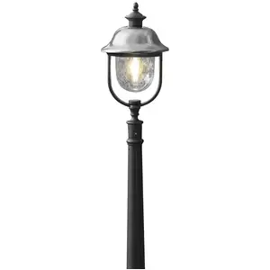 Wegeleuchte Parma, schwarz, Metall, 118 cm hoch, E27, IP43