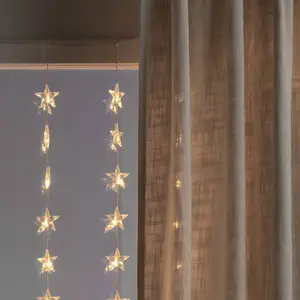LED-Lichtervorhang Sterne 120-flammig, warmweiß