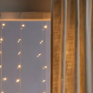 LED-Lichtervorhang, 120-flammig, bernstein