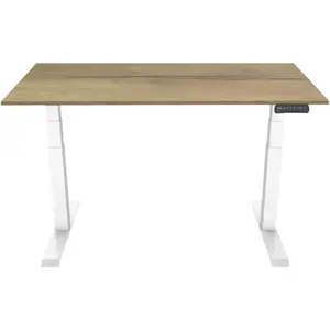 Euroseats Elektrischer Sitz-Steh-Schreibtisch 120 x 80 Weiß/Eiche günstig